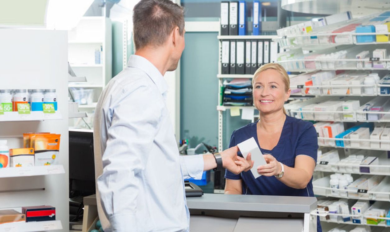 Pharmacist and customer otc